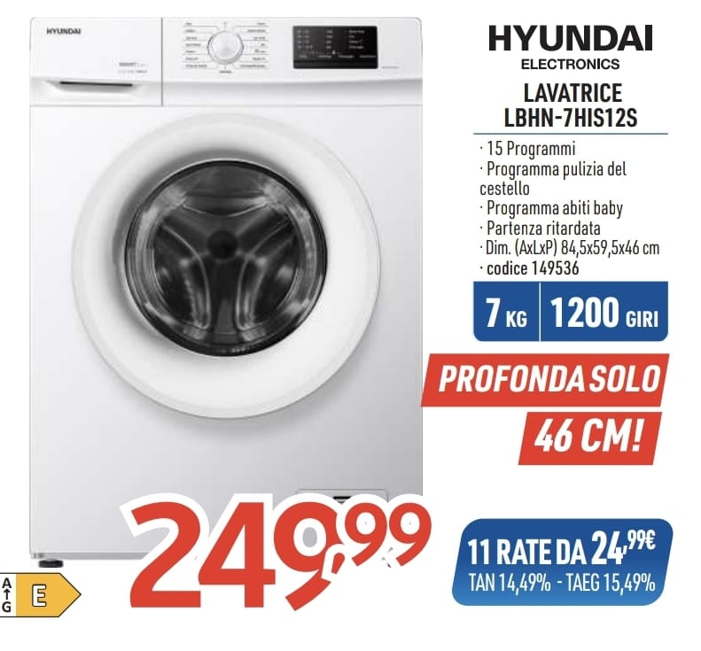 LAVATRICE HYUNDAI LBHN-7HIS12S 7KG